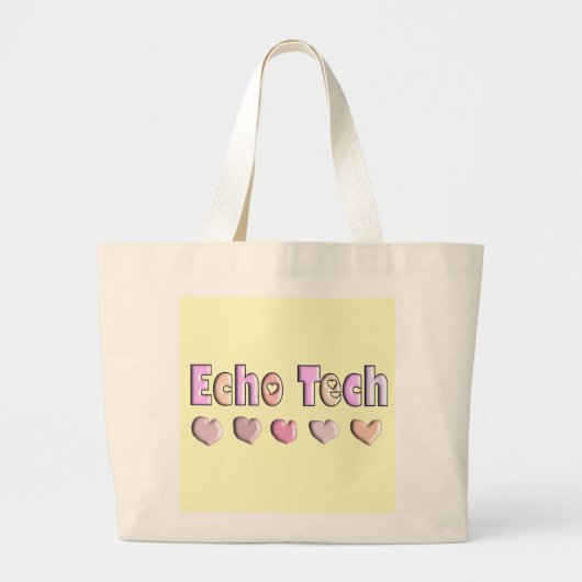 Echo Tech PINK HEARTS Design Giften Grote Tote Bag (Voorkant)