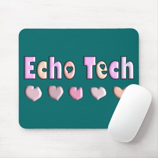 Echo Tech PINK HEARTS Design Giften Muismat (Met muis)