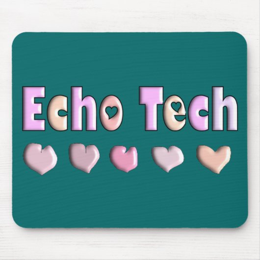Echo Tech PINK HEARTS Design Giften Muismat (Voorkant)