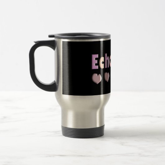 Echo Tech PINK HEARTS Design Giften Reisbeker (Links)