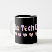 Echo Tech PINK HEARTS Design Giften Tweekleurige Koffiemok (Voorkant links)