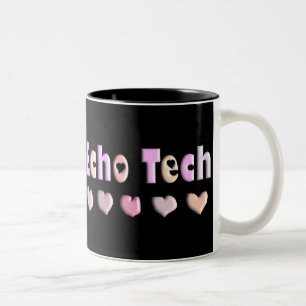 Echo Tech PINK HEARTS Design Giften Tweekleurige Koffiemok
