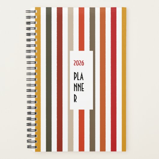 Echo Trails 2026 Planner – Aardetinten Strepen (Voorkant)