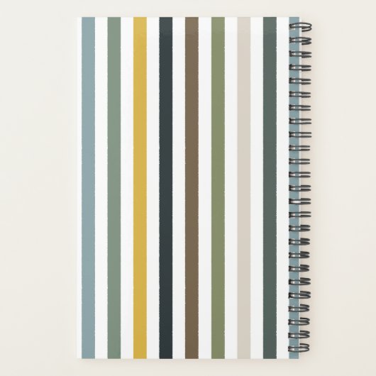 Echo Trails 2026 Planner – Blue/Green Hues Stripes (Achterkant)