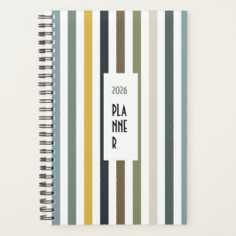 Echo Trails 2026 Planner – Blue/Green Hues Stripes