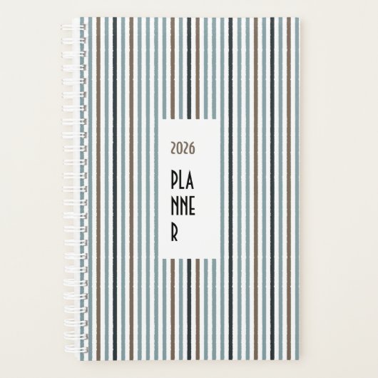 Echo Trails 2026 Planner – Blue Stripes (Voorkant)