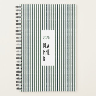 Echo Trails 2026 Planner – Matcha Groene Strepen