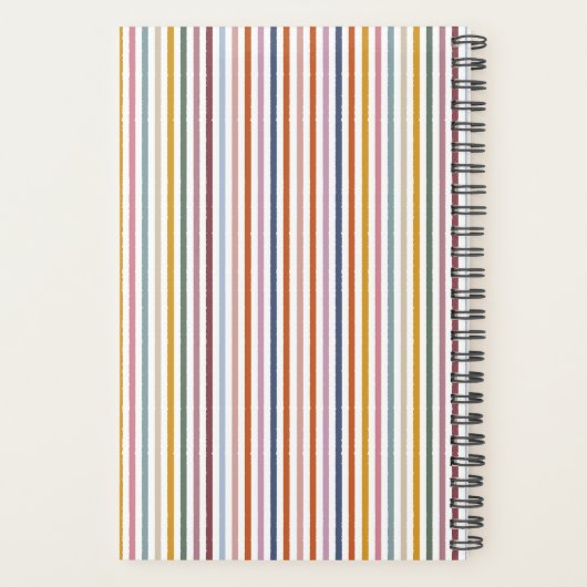 Echo Trails 2026 Planner – Multicolor Stripes (Achterkant)