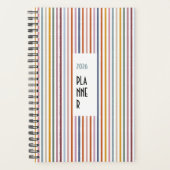 Echo Trails 2026 Planner – Multicolor Stripes (Voorkant)