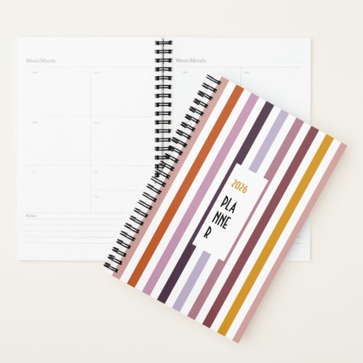 Echo Trails 2026 Planner – Pink Hues Stripes (Display)