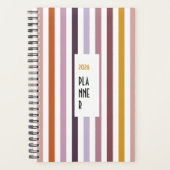 Echo Trails 2026 Planner – Pink Hues Stripes (Voorkant)