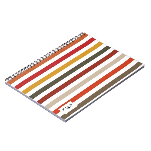 Echo Trails Aardse tinten gestreept tijdschrift Notitieboek (Linkerzijde)