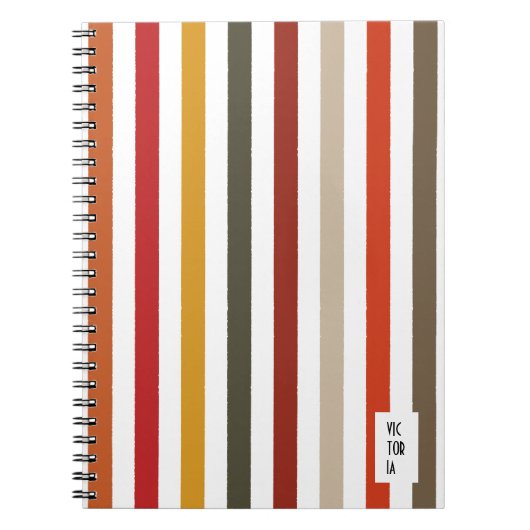 Echo Trails Aardse tinten gestreept tijdschrift Notitieboek (Voorkant)