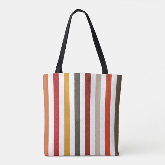 Echo Trails Canvas tas – Aardse tinten strepen (Achterkant)