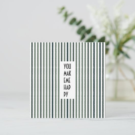 Echo Trails Custom Card – Groene Matcha Strepen Kaart (Staand voorkant)