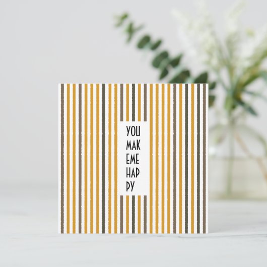 Echo Trails Custom Kaart – Mosterdgele strepen (Staand voorkant)