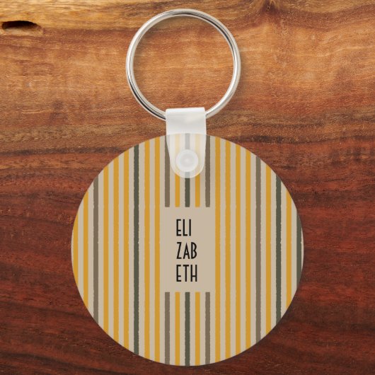 Echo Trails Custom Metal Keyring – Mosterdgeel Sleutelhanger (Achterkant)