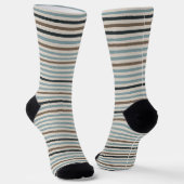 Echo Trails Gestreepte Duurzame Sokken - Blauw (Gebogen)