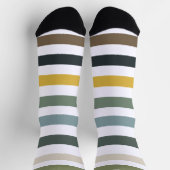 Echo Trails Gestreepte Duurzame Sokken - Blauw/Gro (Top)