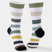 Echo Trails Gestreepte Duurzame Sokken - Blauw/Gro (Gebogen)