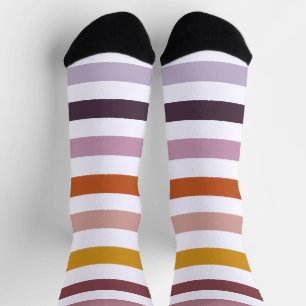 Echo Trails Gestreepte Duurzame Sokken - Roze tint