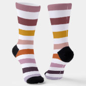 Echo Trails Gestreepte Duurzame Sokken - Roze tint (Gebogen)