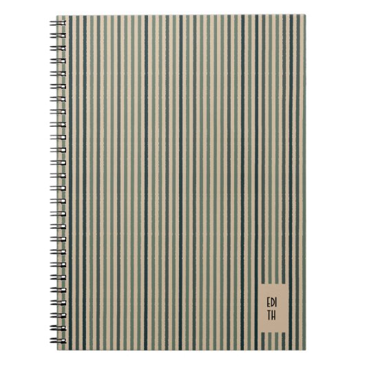 Echo Trails Matcha Green Striped Journal Notitieboek (Voorkant)