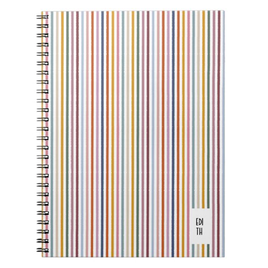 Echo Trails Multicolor Striped Journal Notitieboek (Voorkant)