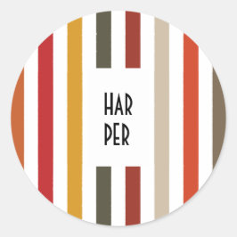 Echo Trails Ronde Stickers – Aardse tinten strepen