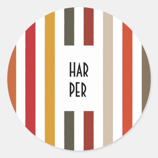 Echo Trails Ronde Stickers – Aardse tinten strepen (Voorkant)