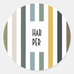 Echo Trails Ronde Stickers – Blauw/Groene Strepen