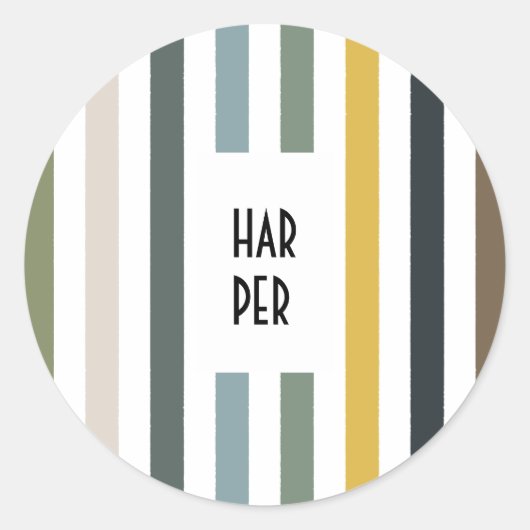 Echo Trails Ronde Stickers – Blauw/Groene Strepen (Voorkant)