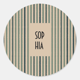 Echo Trails Ronde Stickers – Matcha Green Stripes