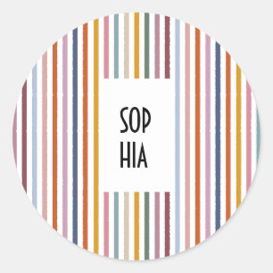 Echo Trails Ronde Stickers – Multicolor Stripes