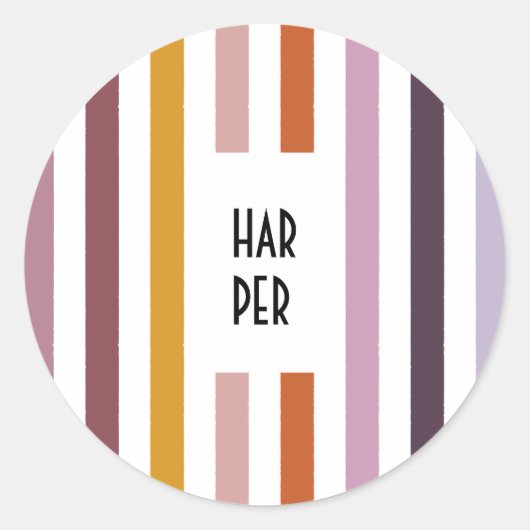 Echo Trails Ronde Stickers – Roze tinten Strepen (Voorkant)