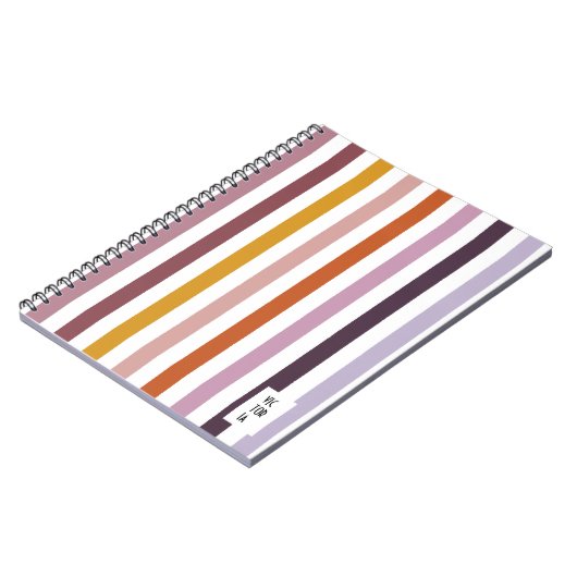 Echo Trails Roze tinten Gestreept Journaal Notitieboek (Linkerzijde)