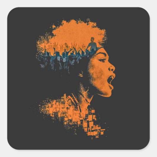 Echo van de Menigte Vierkante Sticker (Voorkant)