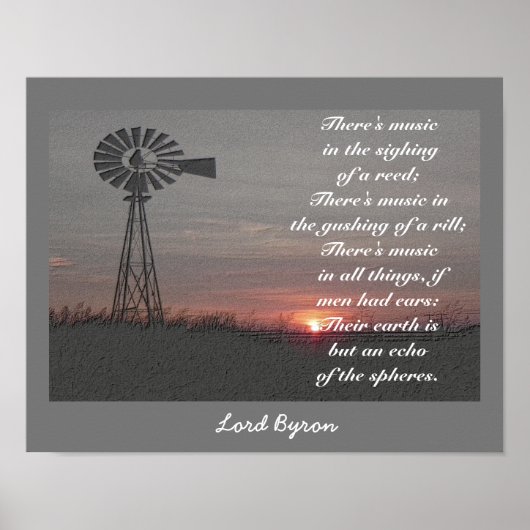 Echo van de sferen _ citaat - Lord Byron Poster (Voorkant)