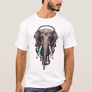 Echo van Reuzen – Abstracte Olifant in Geluid T-shirt