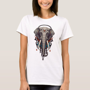 Echo van Reuzen – Abstracte Olifant in Geluid T-shirt