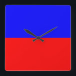 Echo Vierkante Klok<br><div class="desc">Echo Nautical flag symbol,  Red & blue</div>
