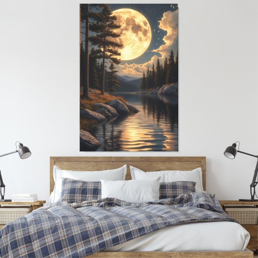 Echoën van de Gouden Maan Canvas Afdruk (Insitu (Slaapkamer))