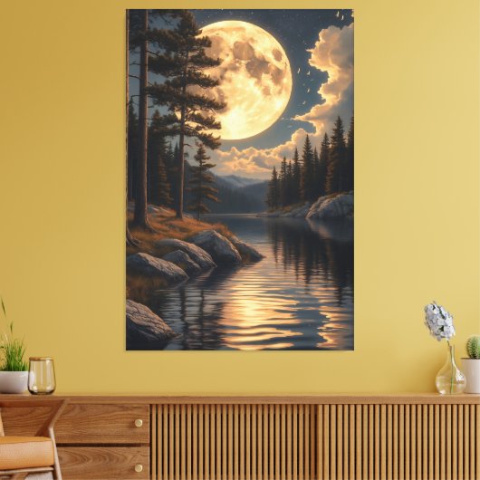 Echoën van de Gouden Maan Canvas Afdruk (Insitu (Woonkamer))