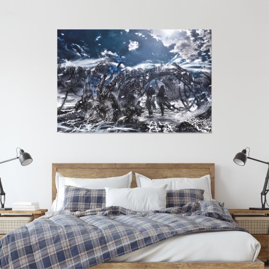 Echoën van een vergeten machine canvas afdruk (Insitu (Slaapkamer))