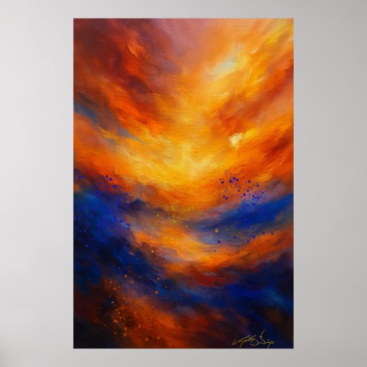 Echoes Beneath Flame Abstract Poster (Voorkant)