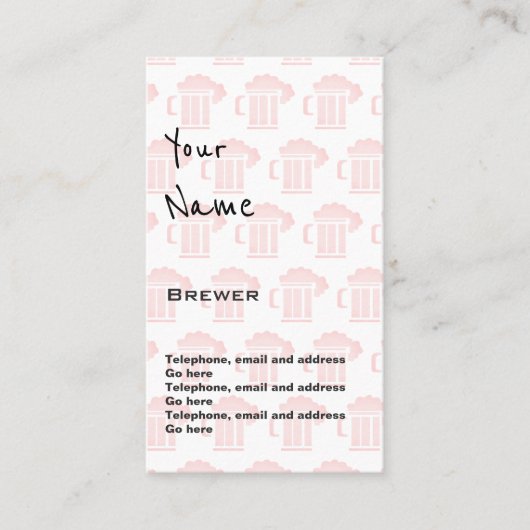 "Echoes"-brouwerijprijskaarten Visitekaartje (Voorkant)