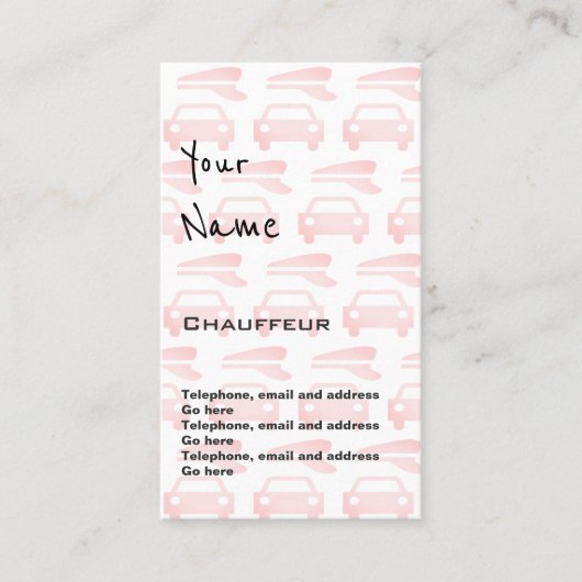 "Echoes" Chauffeur Price Cards Visitekaartje (Voorkant)