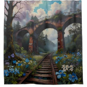 Echoes de afgelopen boogbrug over de tijd badkamer douchegordijn (Voorkant)