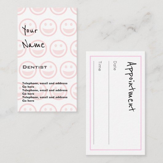 "Echoes" Dentist Appointards Afsprakenkaartje (Voorkant / Achterkant)