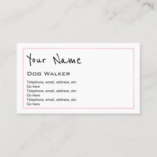 "Echoes" Dog Walker Visitekaartjes (Achterkant)